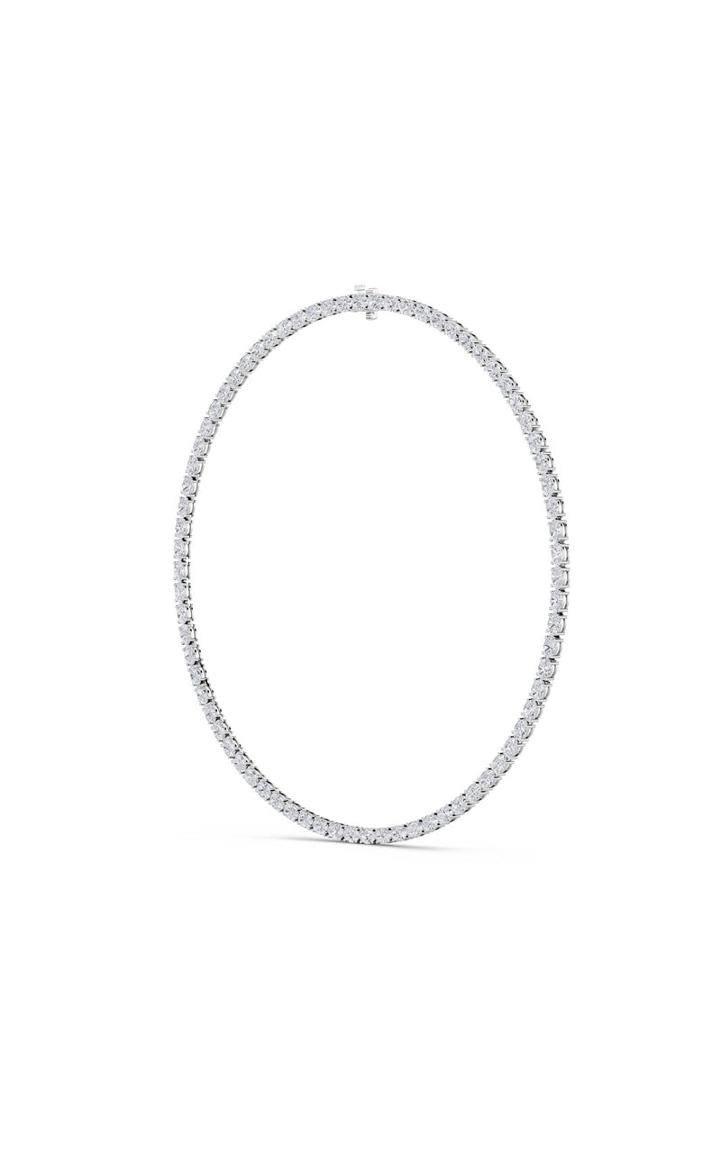 12CTW Oval Shaped Lab Grown Diamond (F/VS) Necklace in 14K White Gold