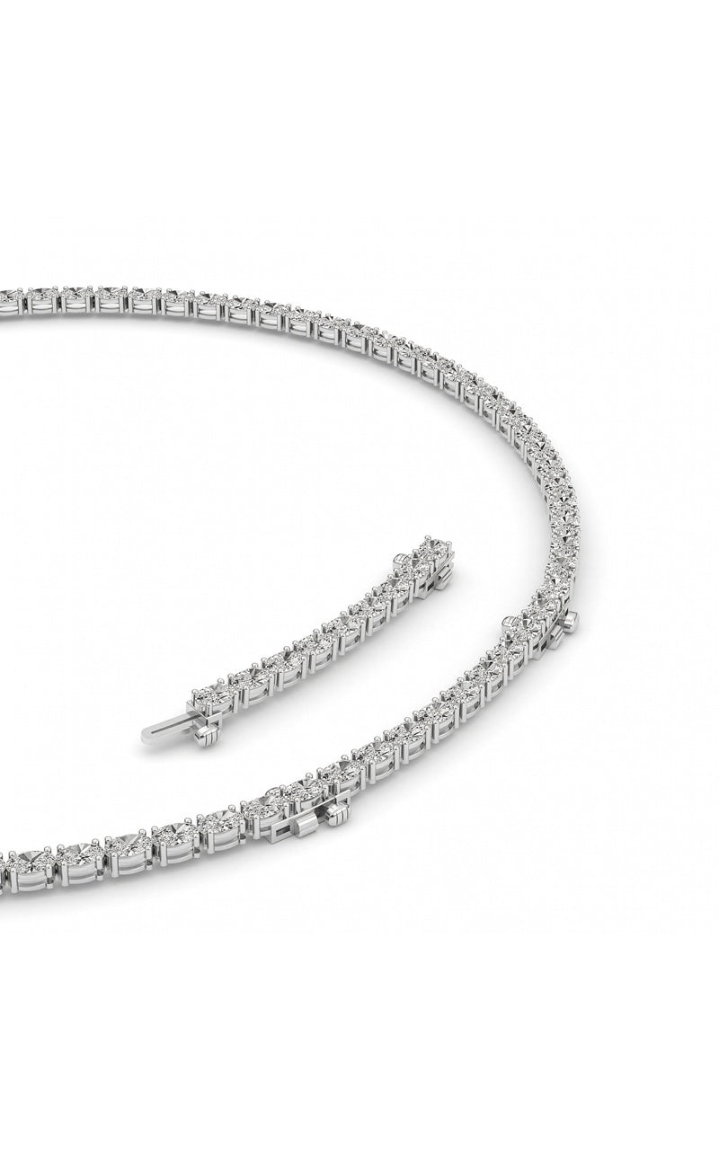 25CTW Oval Shaped Lab Grown Diamond Tennis Necklace in 14K Gold (F/VS)