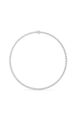Load image into Gallery viewer, 31CTW Oval Shaped Lab Grown Diamond Tennis Necklace in 14K Gold (F/VS)
