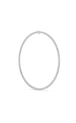 Load image into Gallery viewer, 31CTW Oval Shaped Lab Grown Diamond Tennis Necklace in 14K Gold (F/VS)
