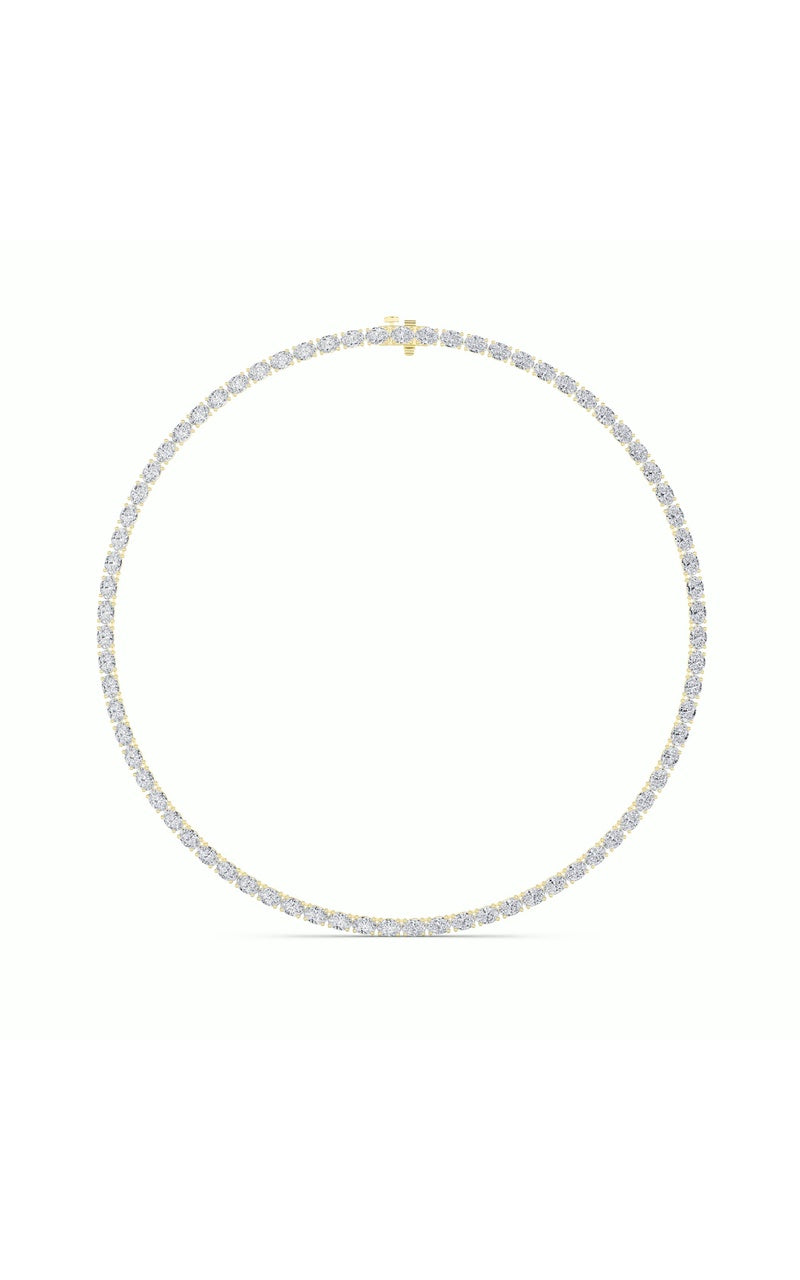 36CTW Oval Shaped Lab Grown Diamond Tennis Necklace in 14K Gold (F/VS)