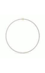 Load image into Gallery viewer, 36CTW Oval Shaped Lab Grown Diamond Tennis Necklace in 14K Gold (F/VS)
