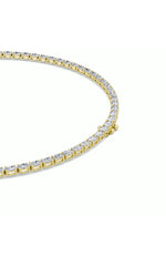 Load image into Gallery viewer, 36CTW Oval Shaped Lab Grown Diamond Tennis Necklace in 14K Gold (F/VS)
