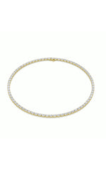 Load image into Gallery viewer, 36CTW Oval Shaped Lab Grown Diamond Tennis Necklace in 14K Gold (F/VS)
