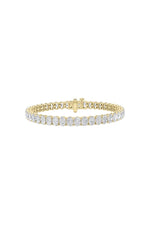 Load image into Gallery viewer, 11.75CTW Oval Shaped Lab Grown Diamond North  South Bracelet in 14K Gold (F/VS)
