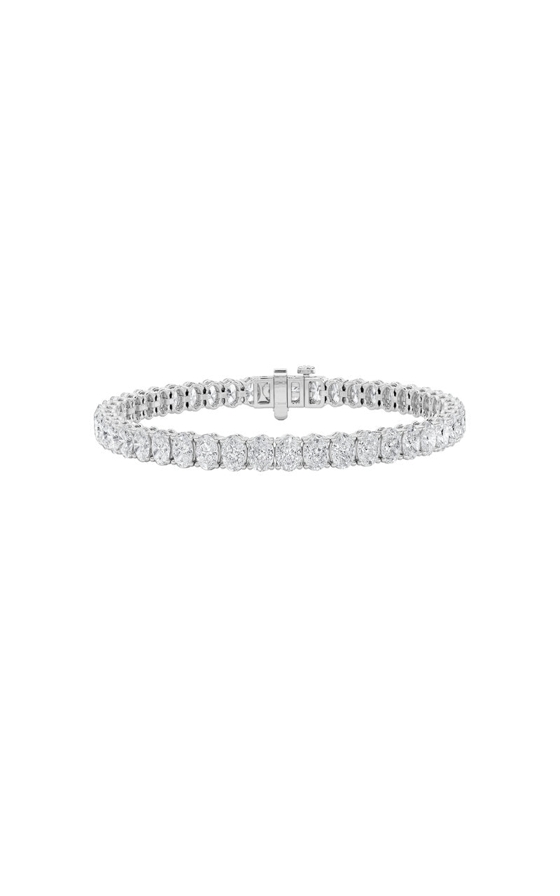 6CTW Oval Shaped Lab Grown Diamond North South Bracelet in 14K Gold (F/VS)