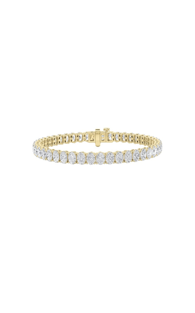 6CTW Oval Shaped Lab Grown Diamond North South Bracelet in 14K Gold (F/VS)