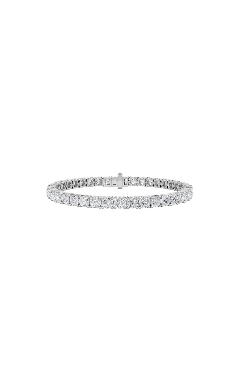 14CTW Round Shaped Lab Grown Diamond (F/VS) Bracelet in 14K White Gold