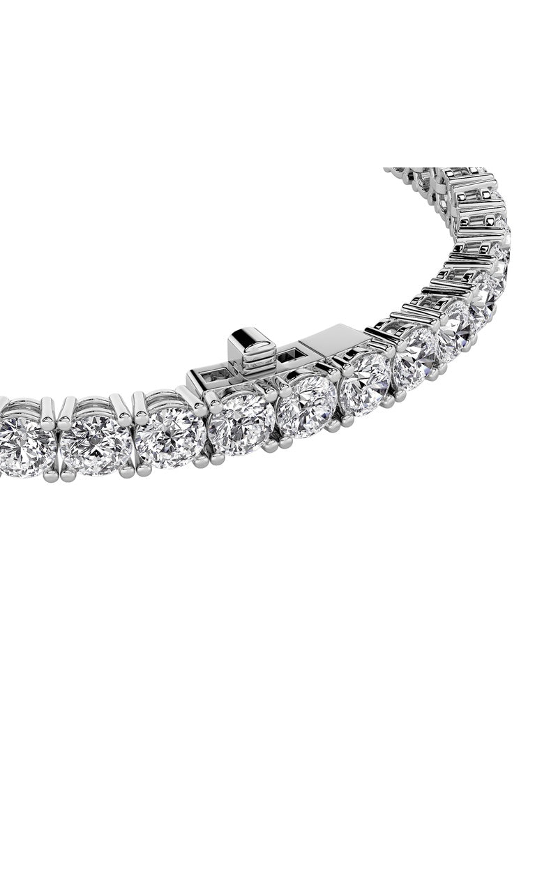 15CTW Round Shaped Lab Grown Diamond Tennis Bracelet in 14K Gold (F/VS)