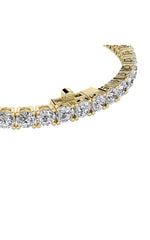 Load image into Gallery viewer, 15CTW Round Shaped Lab Grown Diamond Tennis Bracelet in 14K Gold (F/VS)
