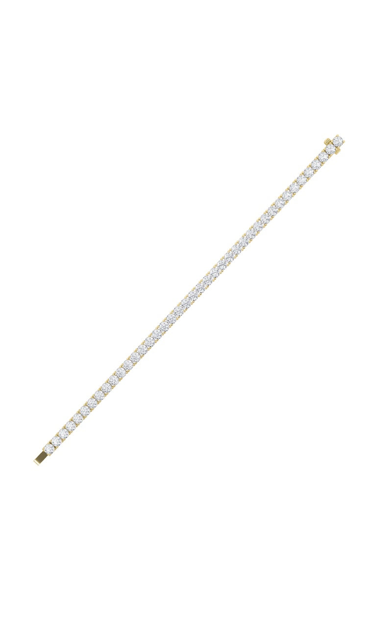 7CTW Round Shaped Lab Grown Diamond Tennis Bracelet in 14K Gold (F/VS)