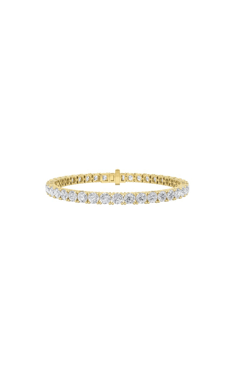 9CTW Round Shaped Lab Grown Diamond (F/VS) Bracelet in 14K White Gold
