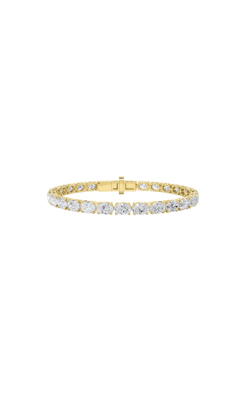 8.5CTW Oval Shaped Lab Grown Diamond East & West Bracelet in 14K Gold (F/VS)