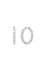 Load image into Gallery viewer, 4CTW Oval Shaped Lab Grown Diamond Inside Out Hoop Earrings in 14K Gold (F/VS)
