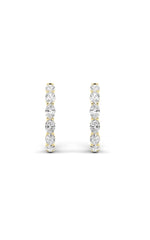 Load image into Gallery viewer, 7CTW Oval Shaped Lab Grown Diamond Inside Out Hoop Earrings in 14K Gold (F/VS)
