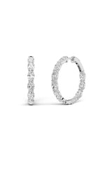Load image into Gallery viewer, 8CTW Oval Shaped Lab Grown Diamond Inside Out Hoop Earrings in 14K Gold (F/VS)
