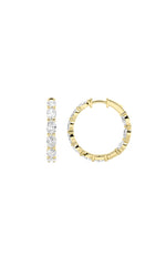 Load image into Gallery viewer, 8CTW Oval Shaped Lab Grown Diamond Inside Out Hoop Earrings in 14K Gold (F/VS)

