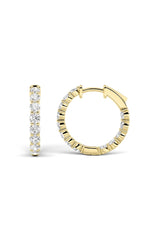 Load image into Gallery viewer, 2CTW Round Shaped Lab Grown Diamond Inside Out Hoop Earrings in 14K Gold (F/VS)
