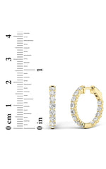 Load image into Gallery viewer, 3CTW Round Shaped Lab Grown Diamond Inside Out Hoop Earrings in 14K Gold (F/VS)
