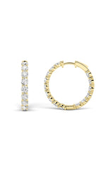 Load image into Gallery viewer, 5CTW Round Shaped Lab Grown Diamond Inside Out Hoop Earrings in 14K Gold (F/VS)

