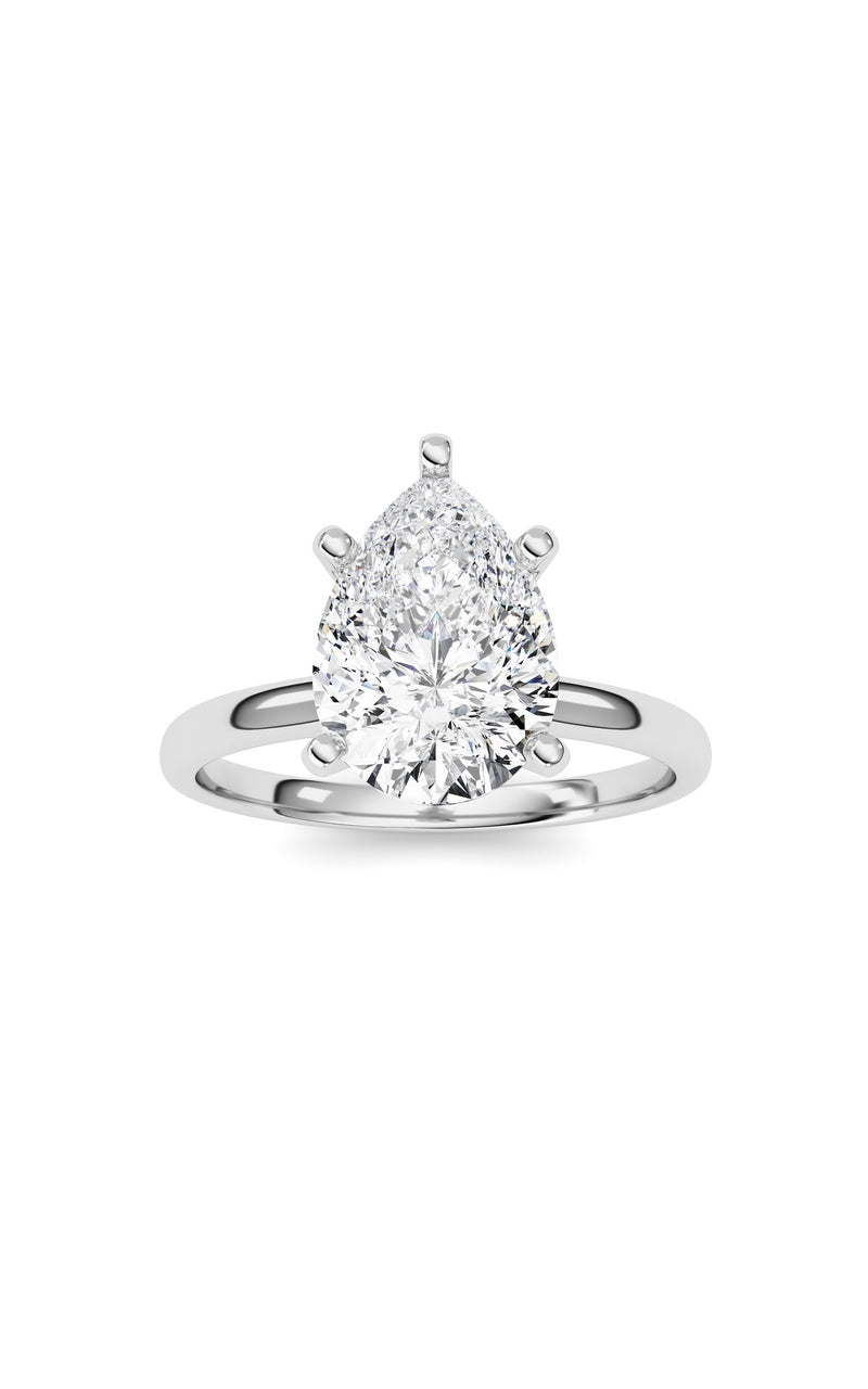 2CTW Pear Shaped Lab Grown Diamond Classic Solitaire Ring in 14K Gold (F/VS)