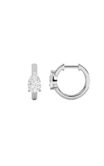 Load image into Gallery viewer, 1.5CTW Pear Shaped Lab Grown Diamond (F/VS) Solitaire Huggie Earrings in 14K Gold
