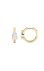 Load image into Gallery viewer, 1.5CTW Pear Shaped Lab Grown Diamond (F/VS) Solitaire Huggie Earrings in 14K Gold
