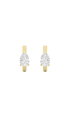 Load image into Gallery viewer, 1.5CTW Pear Shaped Lab Grown Diamond (F/VS) Solitaire Huggie Earrings in 14K Gold
