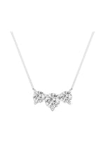Load image into Gallery viewer, 2CTW Round Shaped Lab Grown Diamond (F/VS) Three Stone Necklace in 14K Gold
