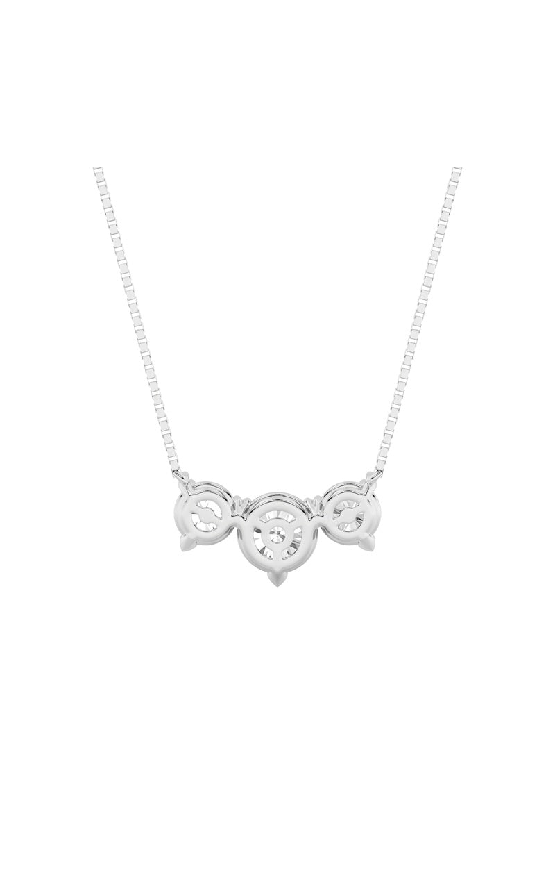 2CTW Round Shaped Lab Grown Diamond (F/VS) Three Stone Necklace in 14K Gold