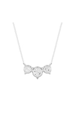 Load image into Gallery viewer, 2CTW Round Shaped Lab Grown Diamond (F/VS) Three Stone Necklace in 14K Gold
