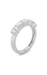 Load image into Gallery viewer, 3CTW Round Shaped Lab Grown Diamond (F/VS) Five Stone Band Ring in 14K White Gold
