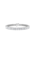 Load image into Gallery viewer, 10CTW Emerald Shaped Lab Grown Diamond (F/VS) Bracelet in 14K Gold
