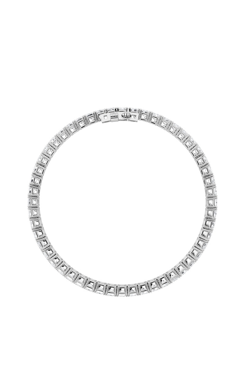 10CTW Emerald Shaped Lab Grown Diamond (F/VS) Bracelet in 14K Gold