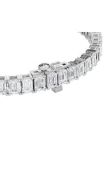 Load image into Gallery viewer, 10CTW Emerald Shaped Lab Grown Diamond (F/VS) Bracelet in 14K Gold
