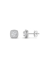 Load image into Gallery viewer, 2CTW Round Shaped Lab Grown Diamond (F/VS) Halo Stud Earrings in 14K Gold
