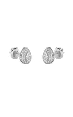 Load image into Gallery viewer, 2CTW Pear Shaped Lab Grown Diamond (F/VS) Halo Stud Earrings in 14K Gold

