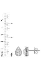 Load image into Gallery viewer, 2CTW Pear Shaped Lab Grown Diamond (F/VS) Halo Stud Earrings in 14K Gold
