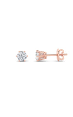 Load image into Gallery viewer, 2CTW Round Shaped Lab Grown Diamond (F/VS) Tulip Head Stud Earrings in 14K Gold
