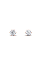 Load image into Gallery viewer, 2CTW Round Shaped Lab Grown Diamond (F/VS) Tulip Head Stud Earrings in 14K Gold
