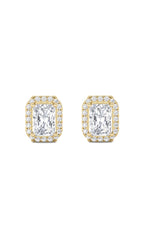Load image into Gallery viewer, 2CTW Radiant Shaped Lab Grown Diamond (F/VS) Earrings in 14K Gold
