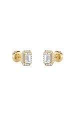 Load image into Gallery viewer, 2CTW Radiant Shaped Lab Grown Diamond (F/VS) Earrings in 14K Gold
