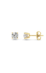 Load image into Gallery viewer, 1CTW Round Shaped Lab Grown Diamond (F/VS) Hidden Halo Stud Earrings in 14K Gold
