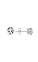 Load image into Gallery viewer, 3CTW Round Shaped Lab Grown Diamond (F/VS) Hidden Halo Stud Earrings in 14K Gold

