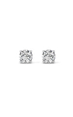 Load image into Gallery viewer, 4CTW Round Shaped Lab Grown Diamond (G/VS) Stud Earrings in 14K White Gold
