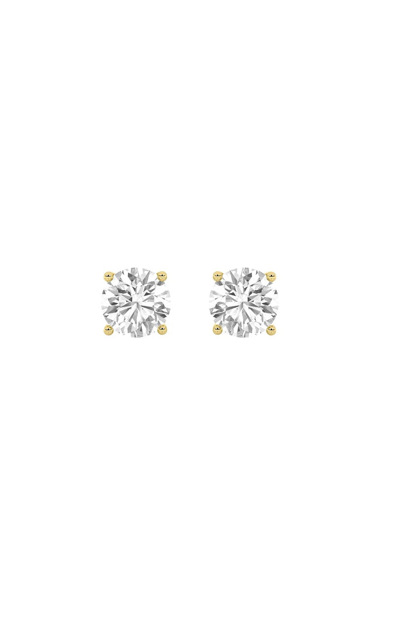 4CTW Round Shaped Lab Grown Diamond (G/VS) Stud Earrings in 14K White Gold