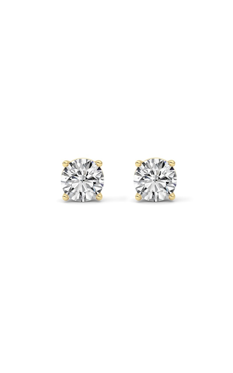 4CTW Round Shaped Lab Grown Diamond (G/VS) Stud Earrings in 14K White Gold