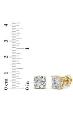 Load image into Gallery viewer, 4CTW Round Shaped Lab Grown Diamond (G/VS) Stud Earrings in 14K White Gold
