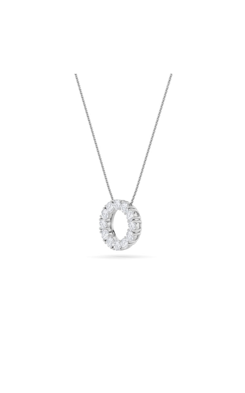 2CTW Round Shaped Lab Grown Diamond (F/VS) Circle Pendant in 14K Gold