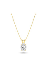 Load image into Gallery viewer, 1CTW Oval Shaped Lab Grown Diamond (F/VS) Split Bale Solitaire Pendant in 14K Gold
